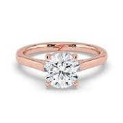 The Aquila Ring – Round Cathedral with Hidden Halo & Pavé Bridge – The Jewel Concierge