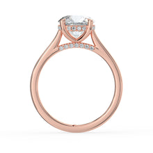The Aquila Ring - Round Cathedral with Hidden Halo & Pavé Bridge