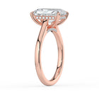 The Aquila Ring - Radiant Cathedral with Hidden Halo & Pavé Bridge
