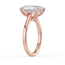 The Aquila Ring - Radiant Cathedral with Hidden Halo & Pavé Bridge