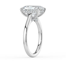 The Aquila Ring - Radiant Cathedral with Hidden Halo & Pavé Bridge