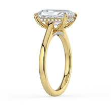 The Aquila Ring - Radiant Cathedral with Hidden Halo & Pavé Bridge