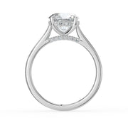 The Aquila Ring – Round Cathedral with Hidden Halo & Pavé Bridge in 14K White Gold and Yellow Gold – The Jewel Concierge