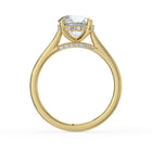The Aquila Ring - Round Cathedral with Hidden Halo & Pavé Bridge