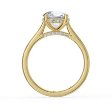 The Aquila Ring - Round Cathedral with Hidden Halo & Pavé Bridge