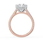 The Cara Ring - Cushion Cathedral with Hidden Halo & Pavé Band