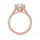 The Cara Ring - Cushion Cathedral with Hidden Halo & Pavé Band