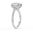 The Cara Ring - Cushion Cathedral with Hidden Halo & Pavé Band