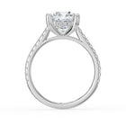 The Cara Ring - Cushion Cathedral with Hidden Halo & Pavé Band