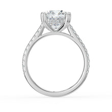 The Cara Ring - Cushion Cathedral with Hidden Halo & Pavé Band