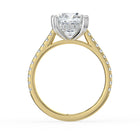 The Cara Ring - Cushion Cathedral with Hidden Halo & Pavé Band