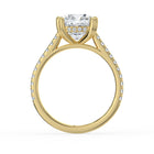 The Cara Ring - Cushion Cathedral with Hidden Halo & Pavé Band