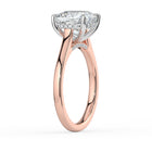 The Aquila Ring – Cushion Cathedral with Hidden Halo & Pavé Bridge in 18K Rose Gold – The Jewel Concierge