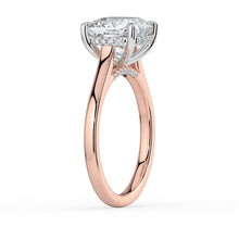 The Aquila Ring – Cushion Cathedral with Hidden Halo & Pavé Bridge in 18K Rose Gold – The Jewel Concierge