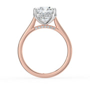 The Aquila Ring — Cushion Cathedral with Hidden Halo & Pavé Bridge Lab-Grown Diamond Engagement Ring in Two-Tone Rose and White Gold | The Jewel Concierge