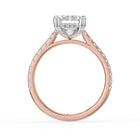 The Cara Ring - 2.00 ct. Emerald Cathedral with Hidden Halo & Pavé Band