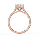 The Cara Ring - 2.00 ct. Emerald Cathedral with Hidden Halo & Pavé Band