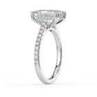 The Cara Ring - 2.00 ct. Emerald Cathedral with Hidden Halo & Pavé Band