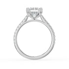 The Cara Ring - 2.00 ct. Emerald Cathedral with Hidden Halo & Pavé Band