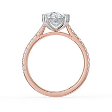The Cara Ring - Oval Cathedral with Hidden Halo & Pavé Band