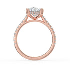 The Cara Ring - Oval Cathedral with Hidden Halo & Pavé Band