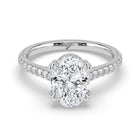 The Cara Ring - Oval Cathedral with Hidden Halo & Pavé Band