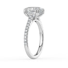 The Cara Ring - Oval Cathedral with Hidden Halo & Pavé Band