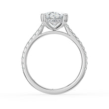 The Cara Ring - Oval Cathedral with Hidden Halo & Pavé Band