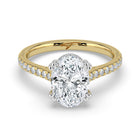The Cara Ring - Oval Cathedral with Hidden Halo & Pavé Band
