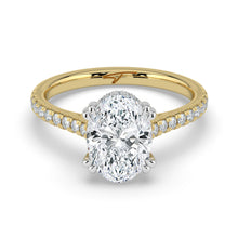 The Cara Ring - Oval Cathedral with Hidden Halo & Pavé Band