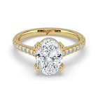 The Cara Ring - Oval Cathedral with Hidden Halo & Pavé Band