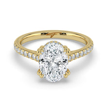The Cara Ring - Oval Cathedral with Hidden Halo & Pavé Band