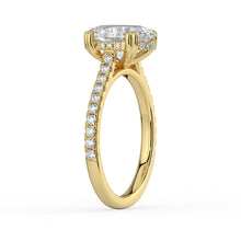 The Cara Ring - Oval Cathedral with Hidden Halo & Pavé Band