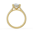 The Cara Ring - Oval Cathedral with Hidden Halo & Pavé Band