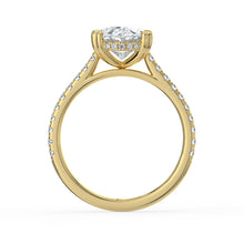 The Cara Ring - Oval Cathedral with Hidden Halo & Pavé Band