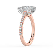 The Cara Ring – Pear Cathedral with Hidden Halo & Pavé Band – The Jewel Concierge