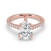 The Cara Ring – Pear Cathedral with Hidden Halo & Pavé Band – The Jewel Concierge