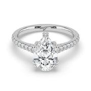 The Cara Ring – Pear Cathedral with Hidden Halo & Pavé Band – The Jewel Concierge
