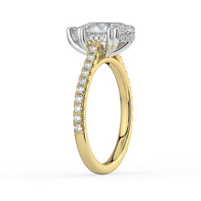 The Cara Ring - Pear Cathedral with Hidden Halo & Pavé Band