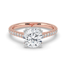 The Cara Ring - Round Cathedral with Hidden Halo & Pavé Band