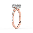 The Cara Ring - Round Cathedral with Hidden Halo & Pavé Band