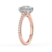 The Cara Ring – Round Cathedral with Hidden Halo & Pavé Band – The Jewel Concierge