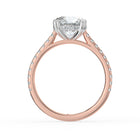 The Cara Ring - Round Cathedral with Hidden Halo & Pavé Band