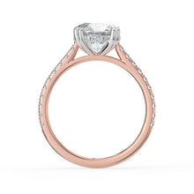 The Cara Ring - Round Cathedral with Hidden Halo & Pavé Band