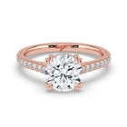 The Cara Ring - Round Cathedral with Hidden Halo & Pavé Band