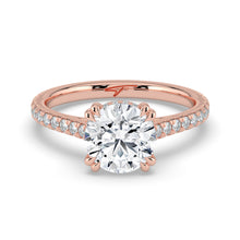 The Cara Ring - Round Cathedral with Hidden Halo & Pavé Band