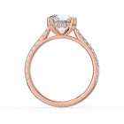 The Cara Ring - Round Cathedral with Hidden Halo & Pavé Band