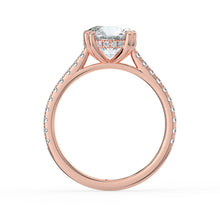 The Cara Ring - Round Cathedral with Hidden Halo & Pavé Band