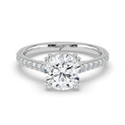 The Cara Ring - Round Cathedral with Hidden Halo & Pavé Band