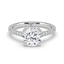 The Cara Ring - Round Cathedral with Hidden Halo & Pavé Band